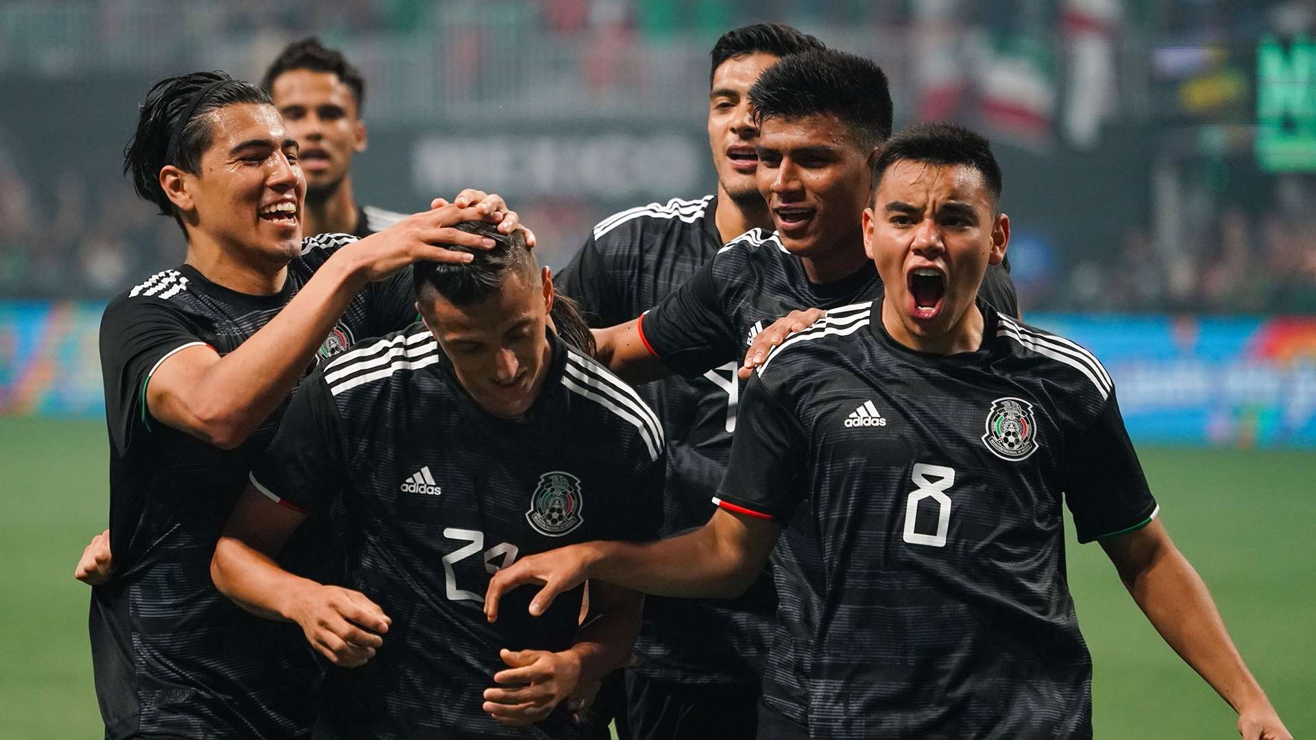 Mexico national team celebrating