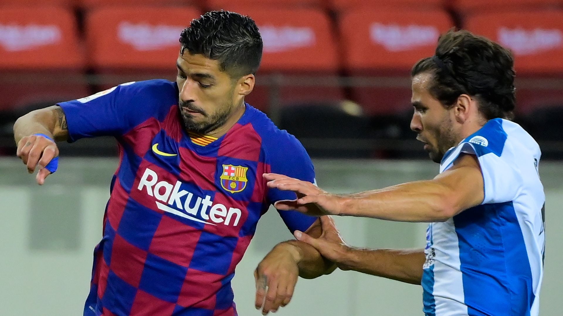 Luis Suarez, Leandro Cabrera, Barcelona vs Espanyol