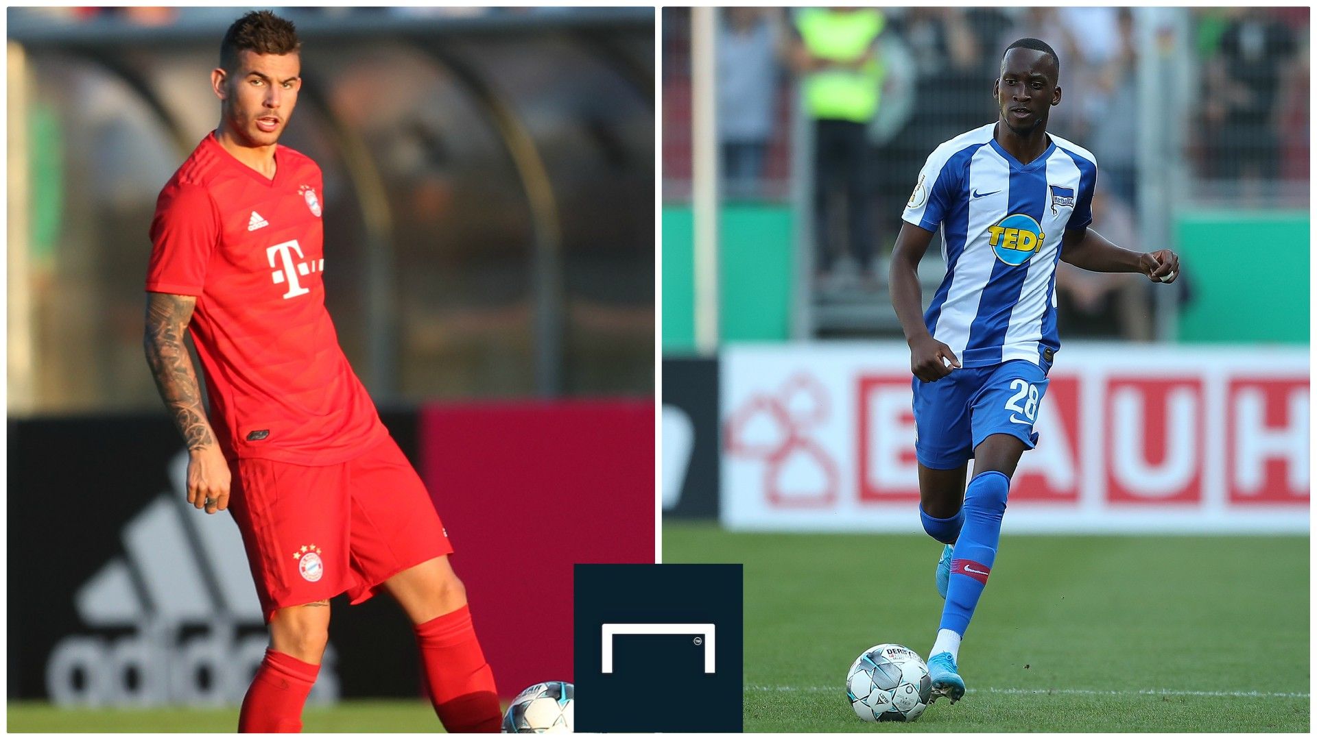 Lucas Hernandez (Bayern Munich) et Dodi Lukebakio (Hertha Berlin), 1ère journée de Bundesliga, le 16 août 2019