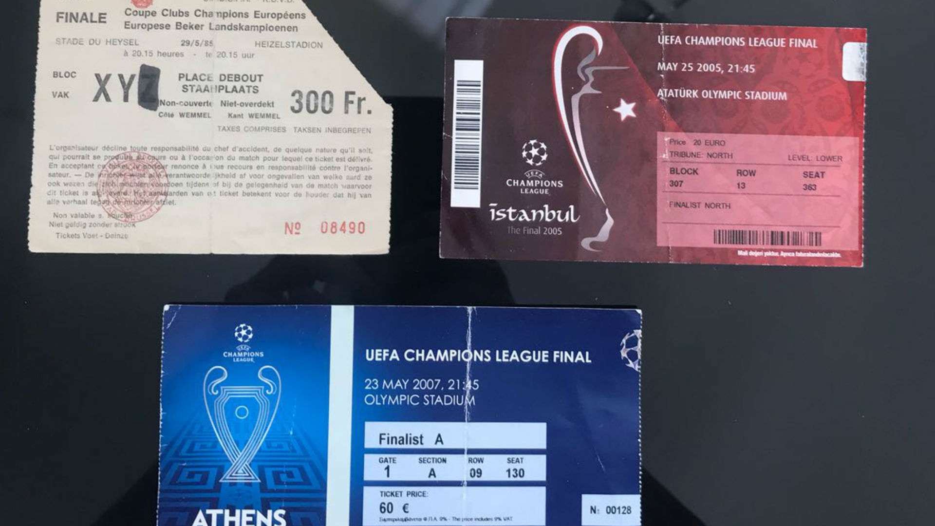 Stephen Monaghan's Liverpool European Cup final ticket stubs