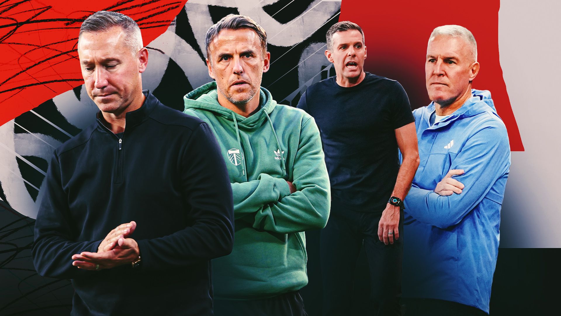 Caleb Porter’s leash with the New England Revolution is tightening, while Phil Neville’s Portland Timbers complaints are wearing thin: MLS managers on the hot seat after the first month