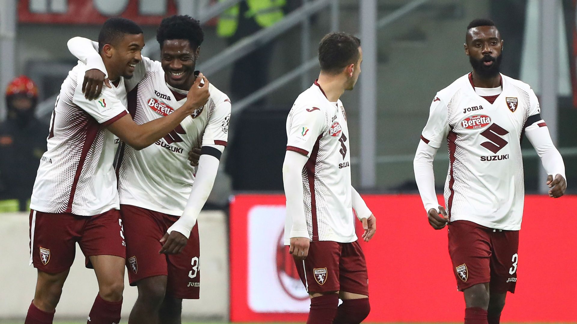 Torino celebrating Milan Italy Cup