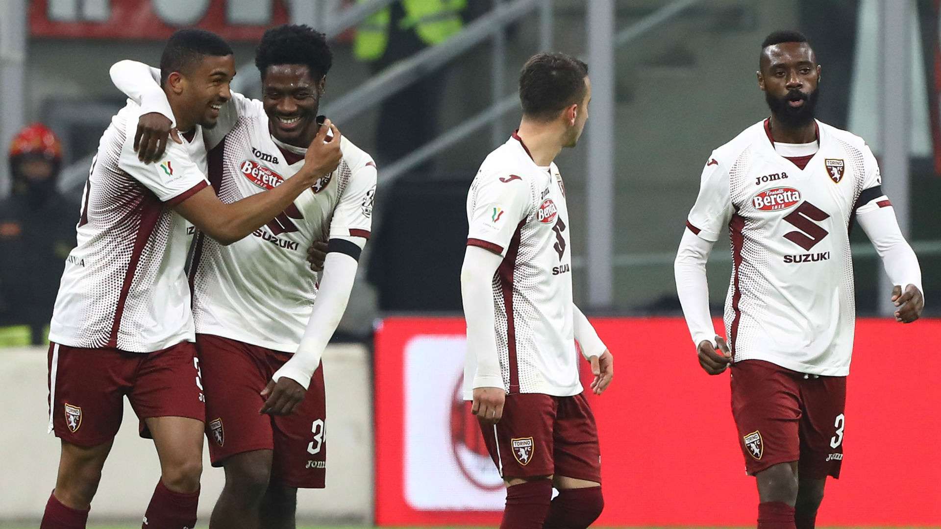 Torino celebrating Milan Italy Cup