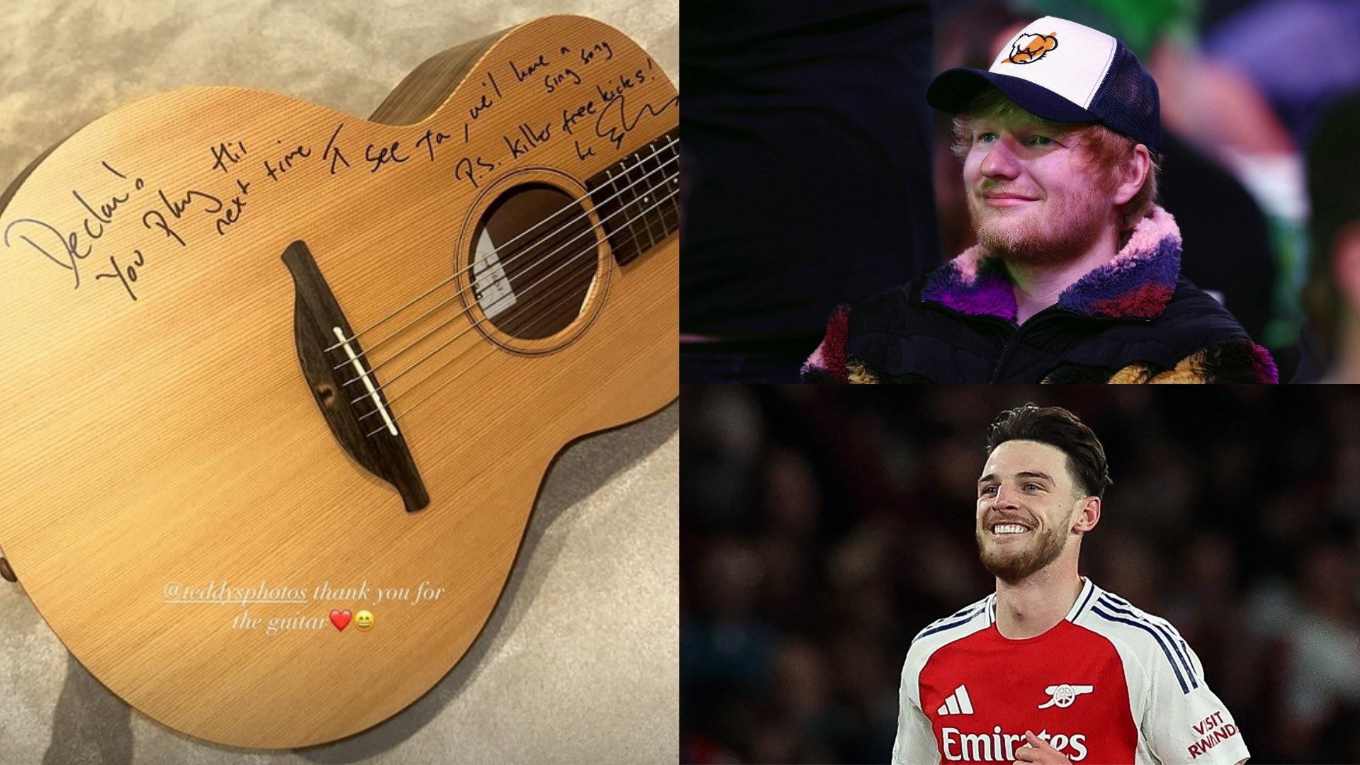Declan Rice Ed Sheeran Guitar Arsenal