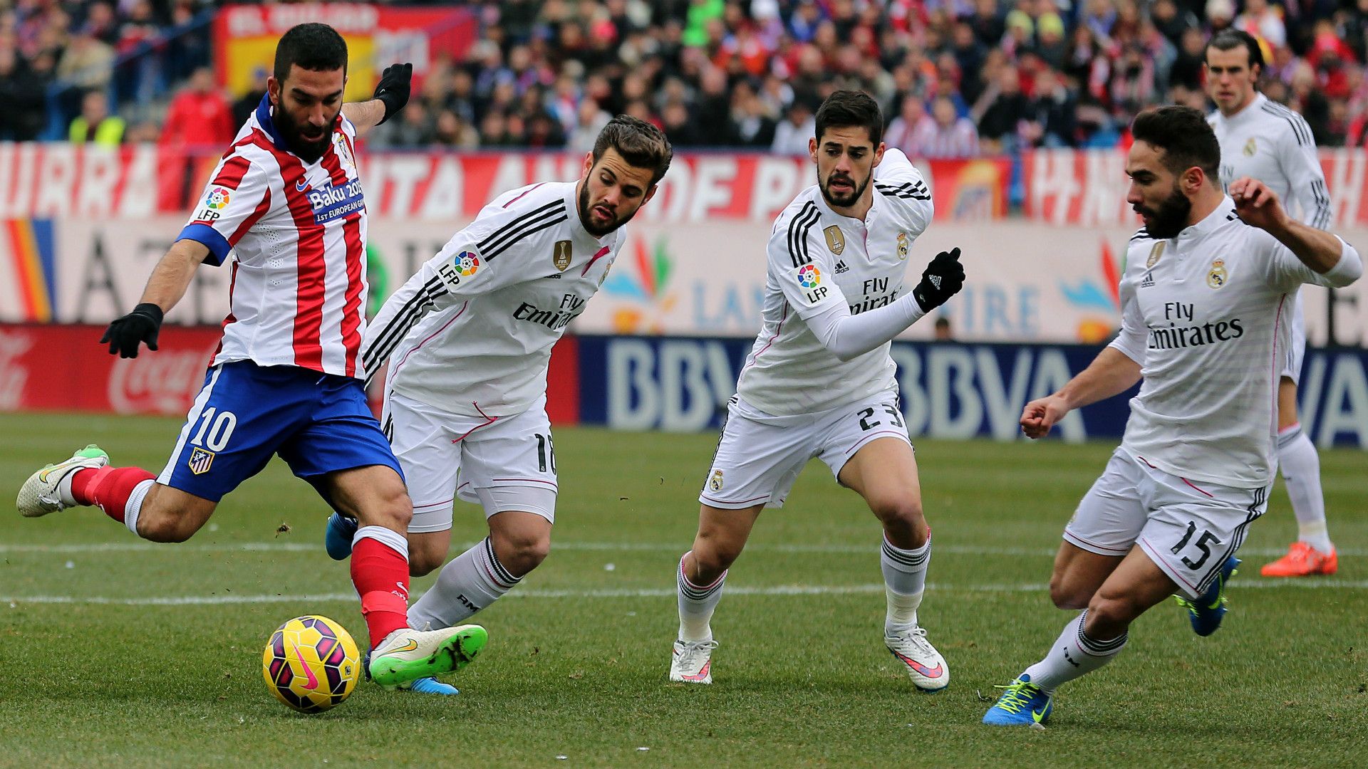 Arda Turan Nacho Isco Carvajal Atletico Madrid Real Madrid La Liga 07022015