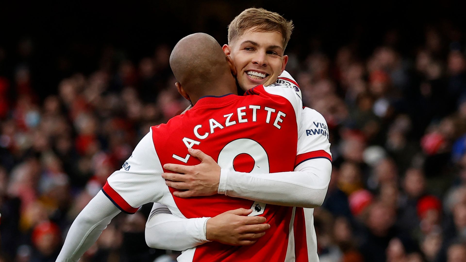 Emile Smith Rowe Alexandre Lacazette Arsenal Brentford Premier League 2021-22