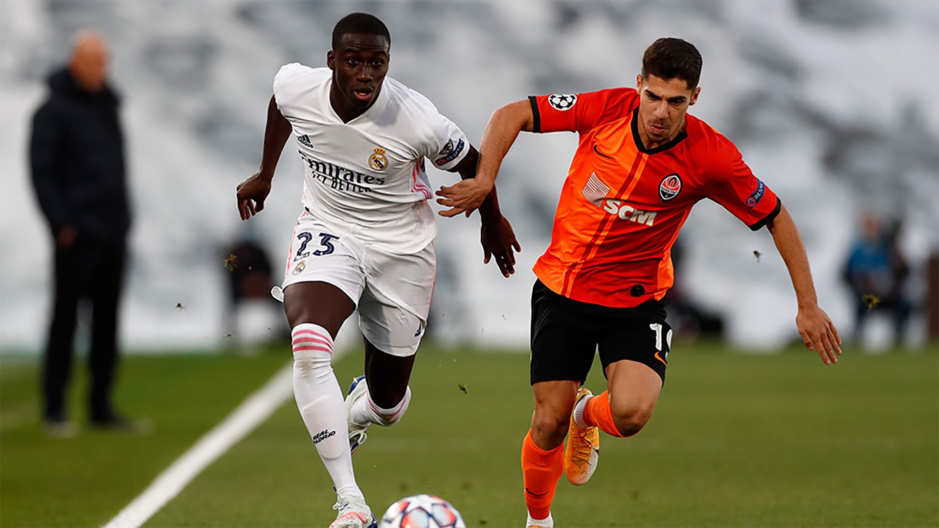 Ferland Mendy e Manon Solomon Real Madrid Shakhtar Donetsk Champions League 21102020