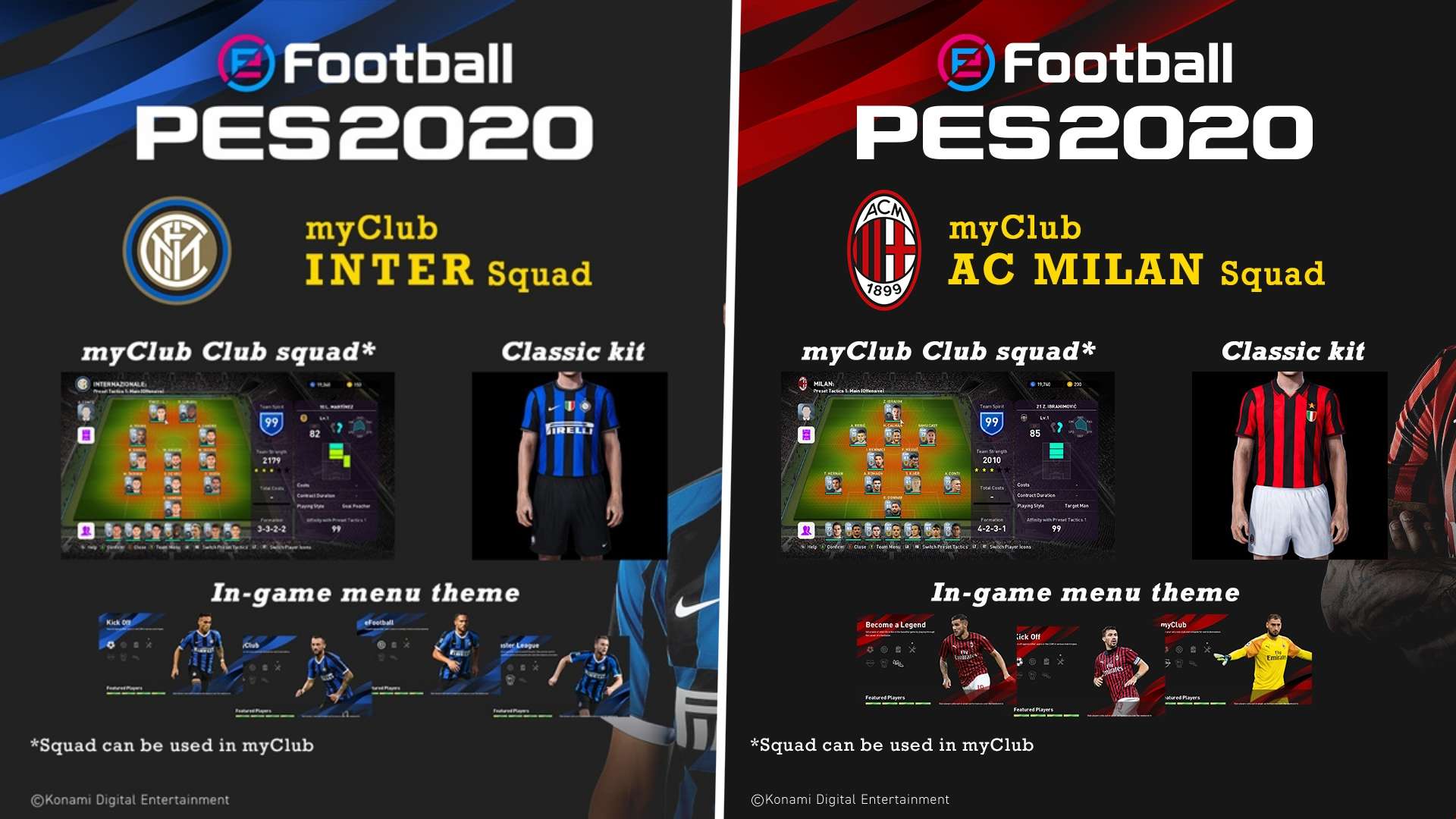 FC Internazionale Milano & AC Milan - eFootball PES 2020