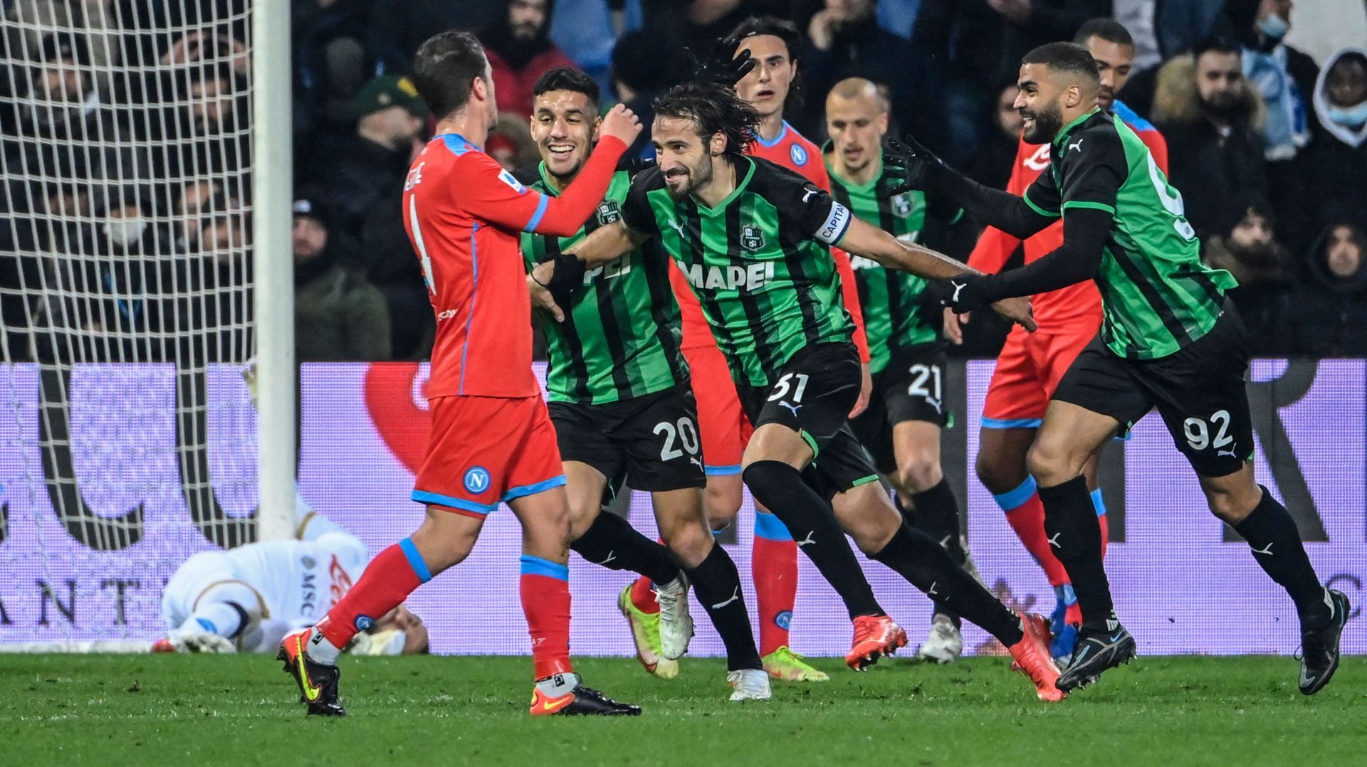 Sassuolo Napoli celebrating 2021