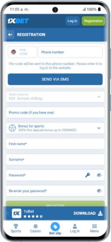 1xBet App Kenya Registration