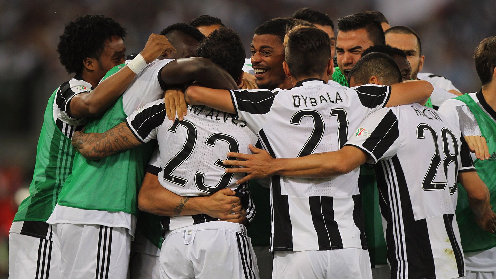 Juventus celebrating Coppa Italia