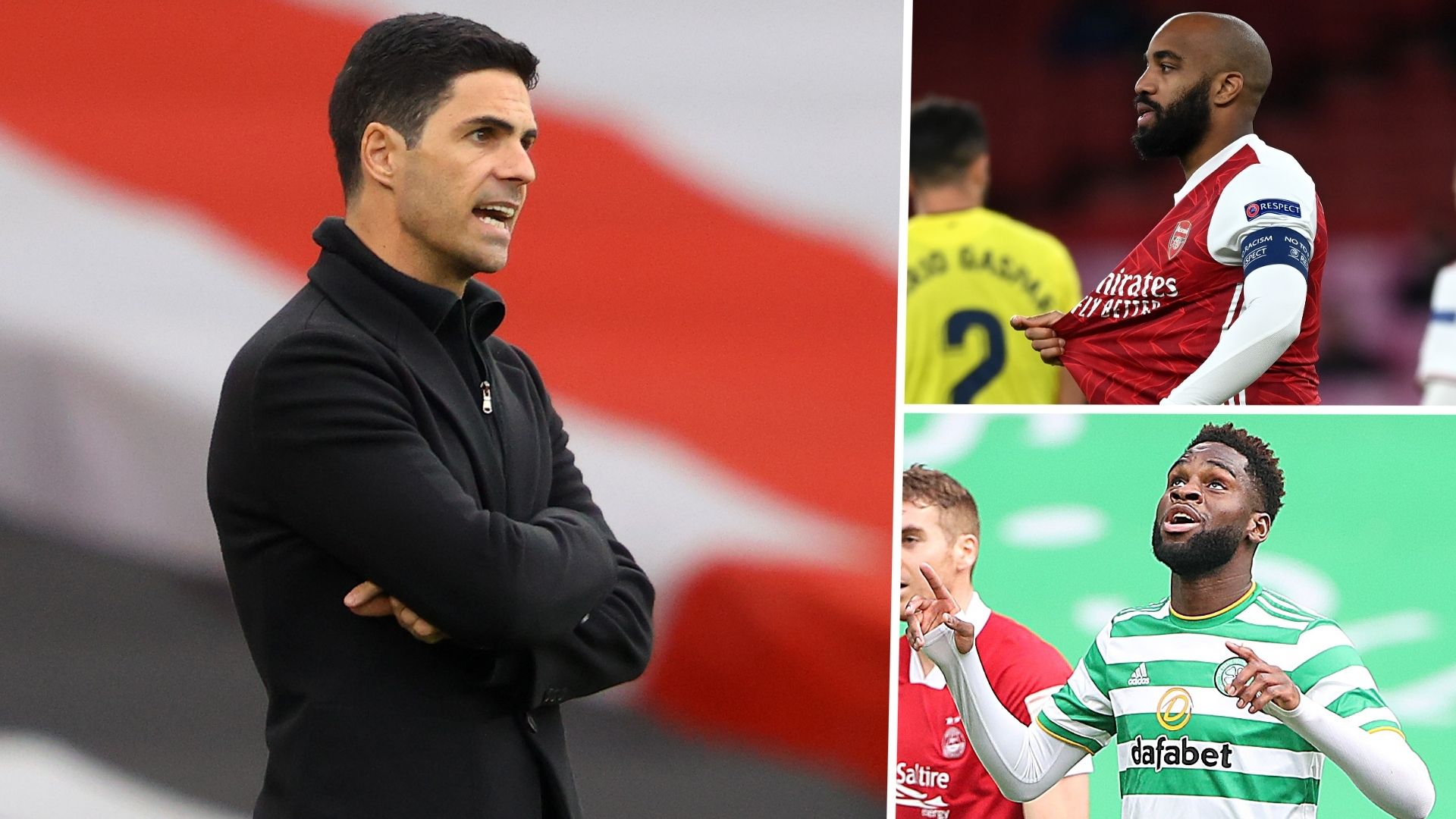 Mikel Arteta Alexandre Lacazette Odsonne Edouard Arsenal Celtic GFX