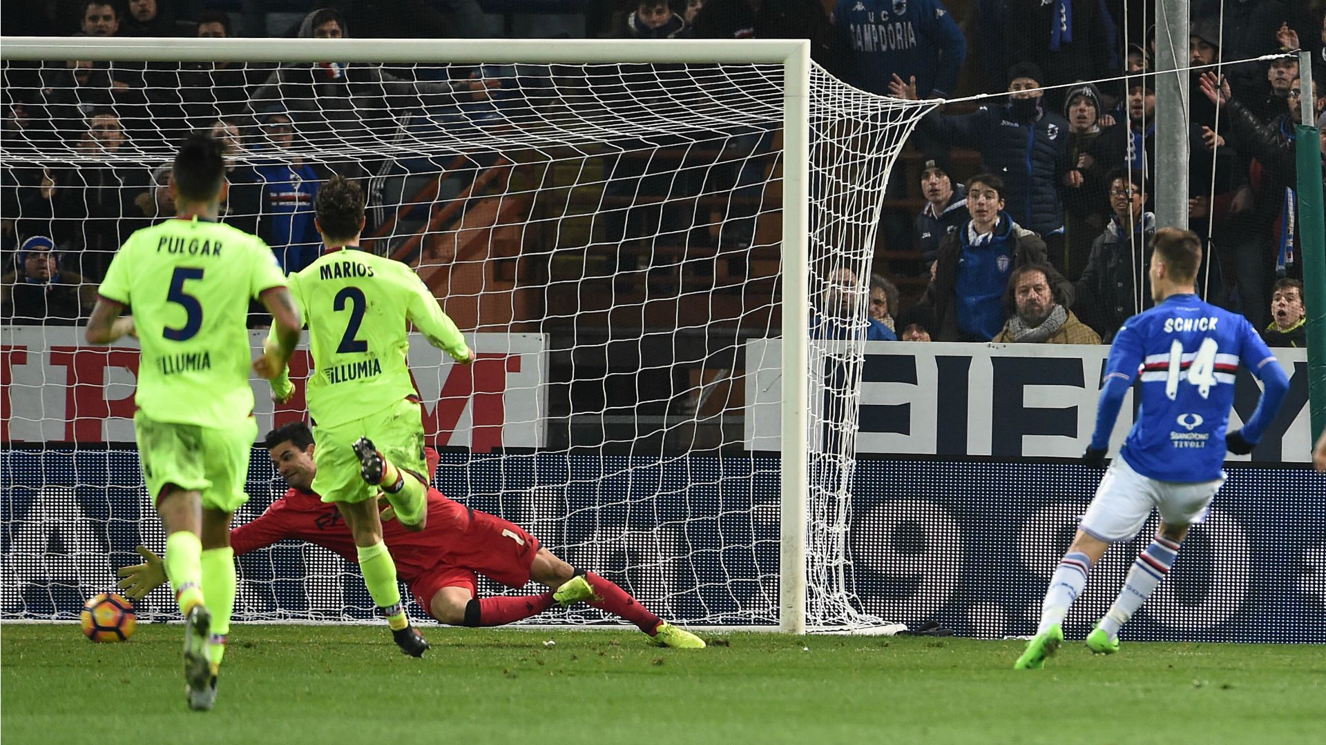 Patrik Schick scoring Sampdoria Bologna Serie A 12022017