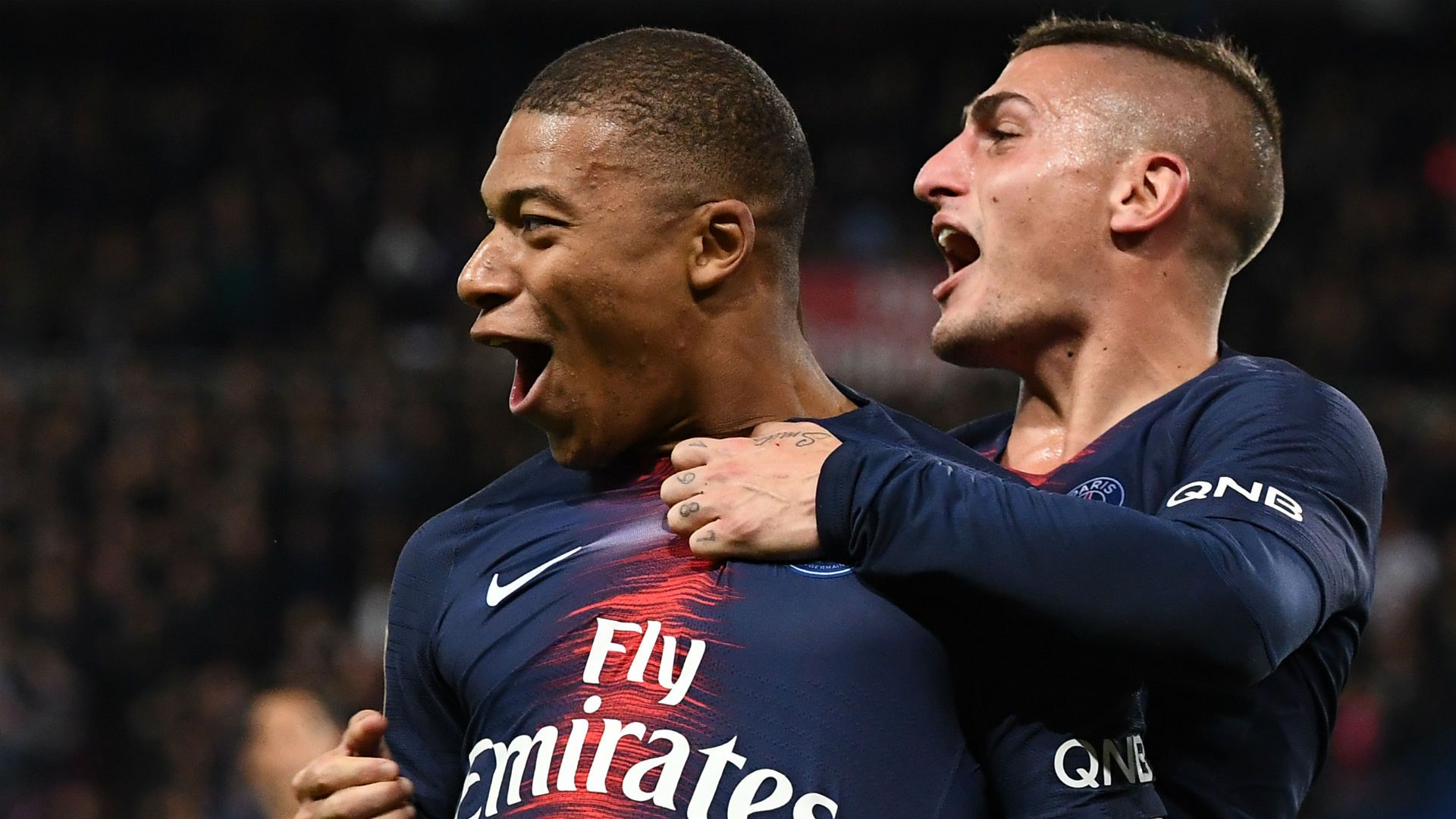 Kylian Mbappe Marco Verratti PSG Lyon Ligue 1 07102018