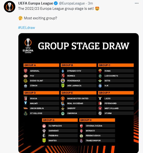 Europa League draw 2022-23