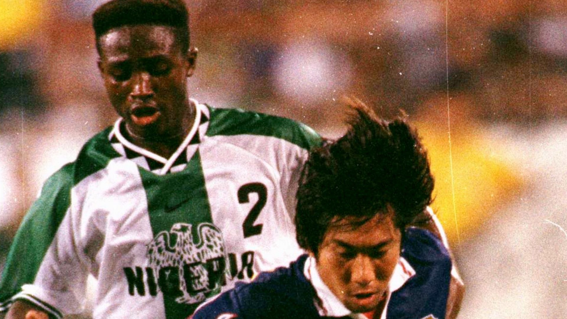 Masakiyo Maezono of Japan and Celestine Babayaro of Nigeria