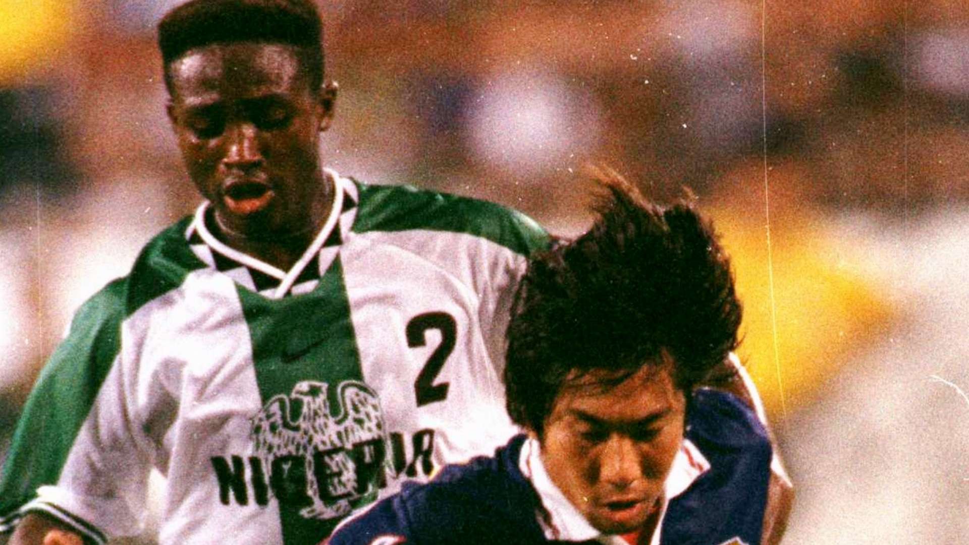 Masakiyo Maezono of Japan and Celestine Babayaro of Nigeria