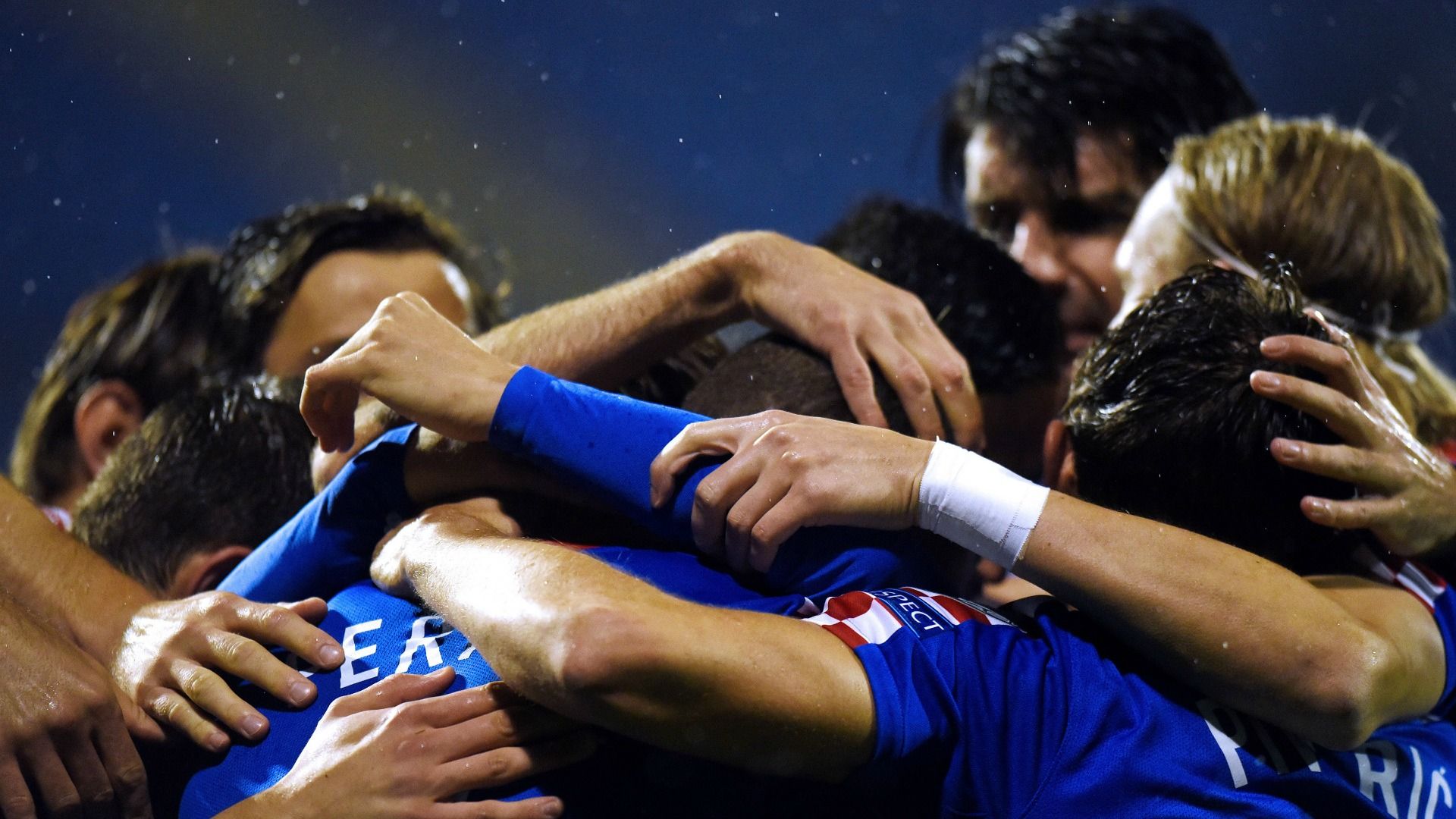 Croatia celebrating Croatia Bulgaria Euro 2016 10102015