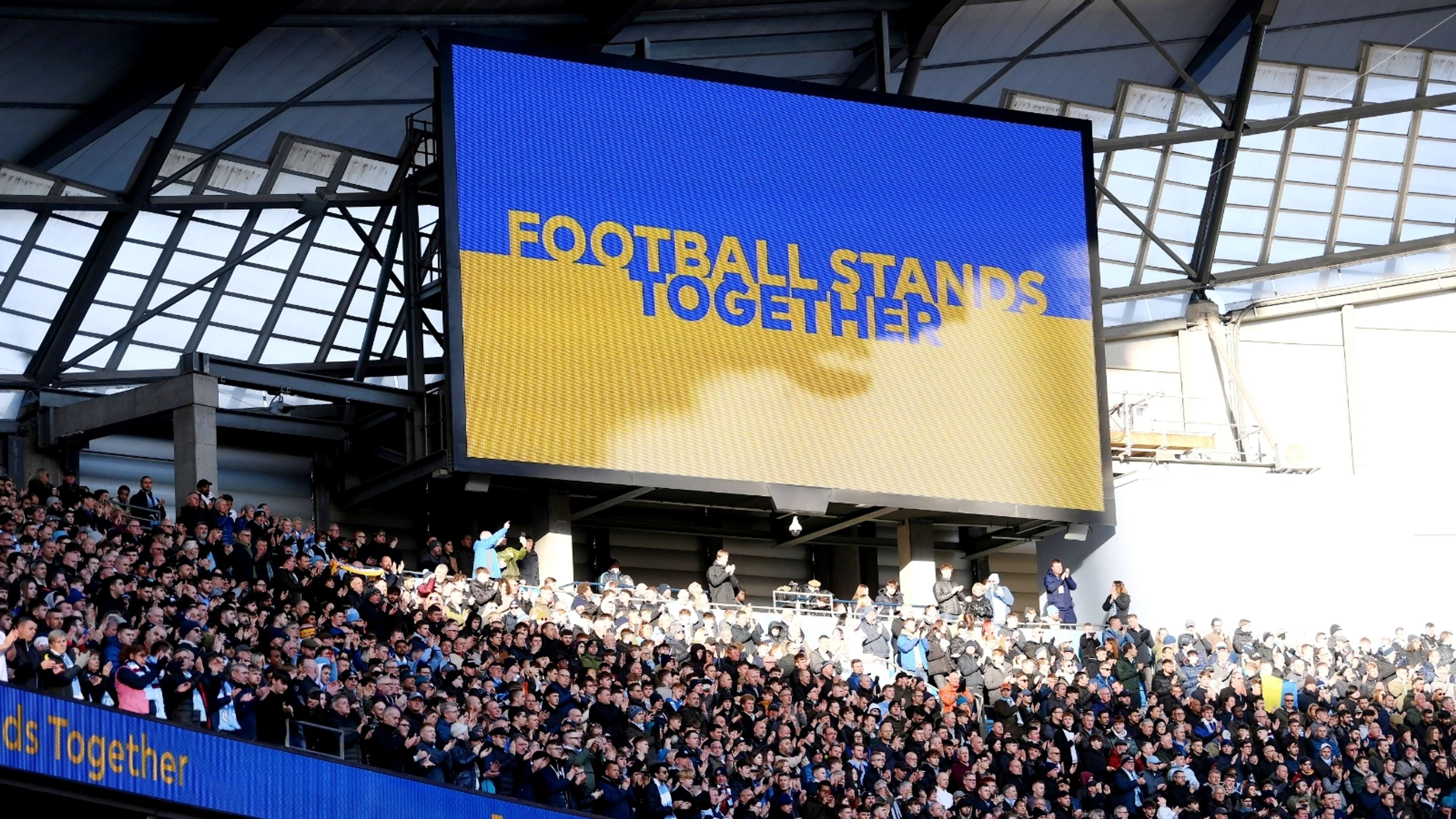 football stands together Premier League Ukraine 