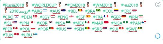 Hashtags etiquetas Mundial Rusia 2018