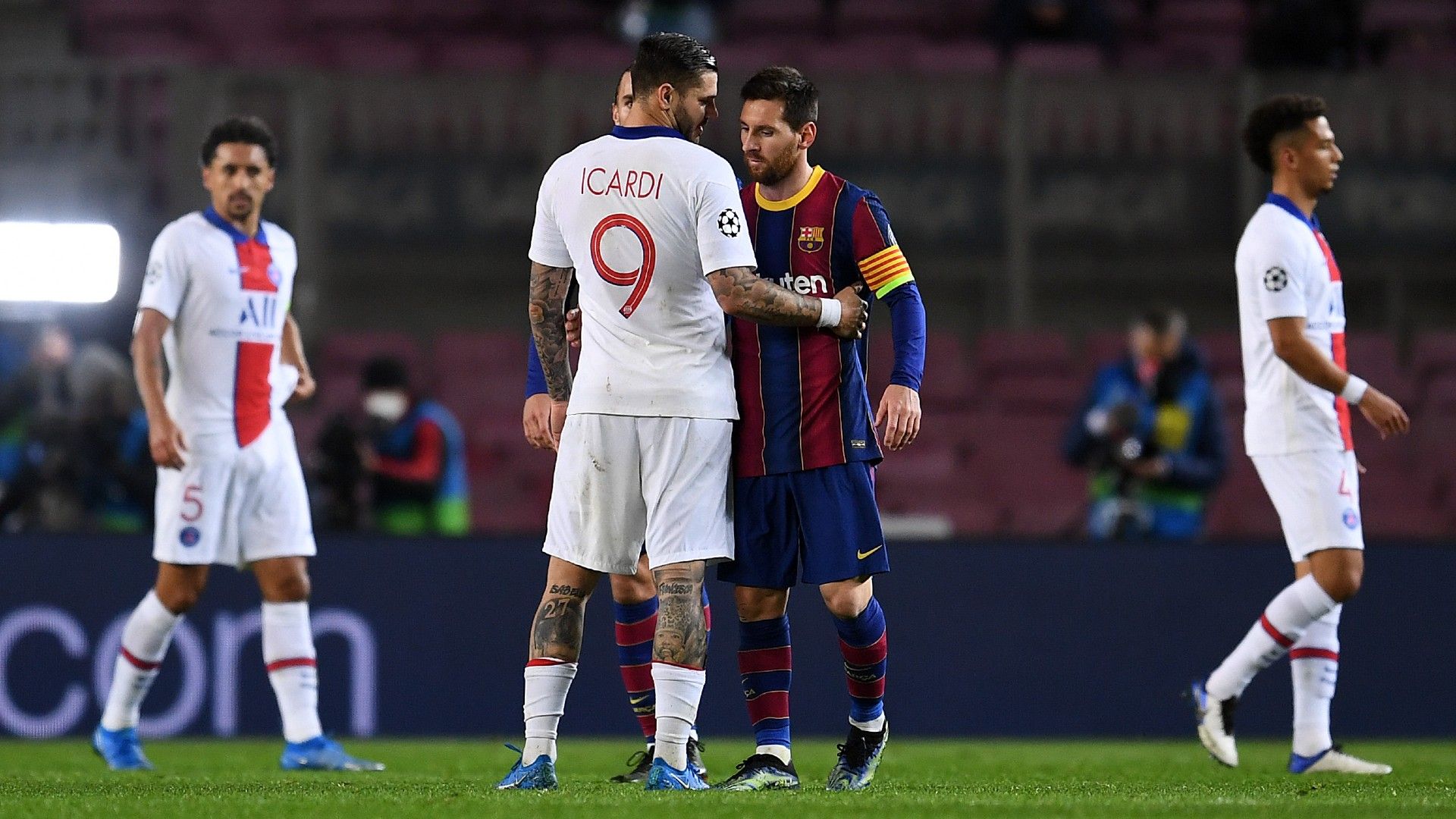 Lionel Messi Mauro Icardi Barcelona PSG UEFA Champions League 16022021