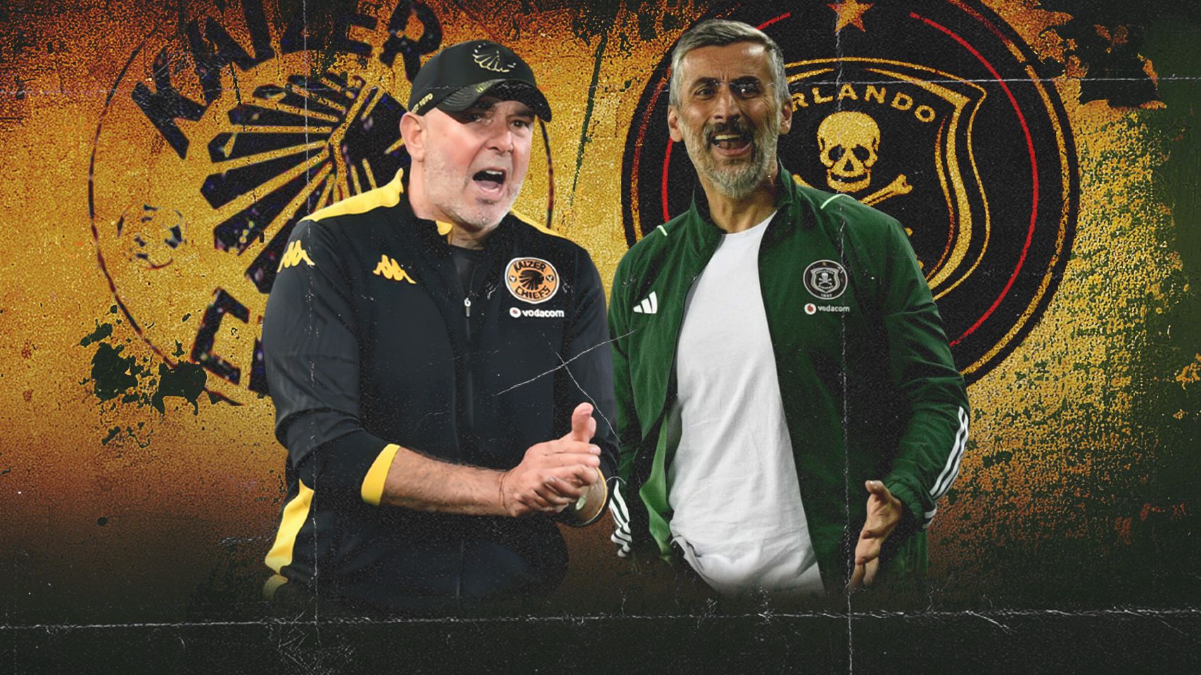 Nasreddine Nabi of Kaizer Chiefs and Jose Riveiro of Orlando Pirates 