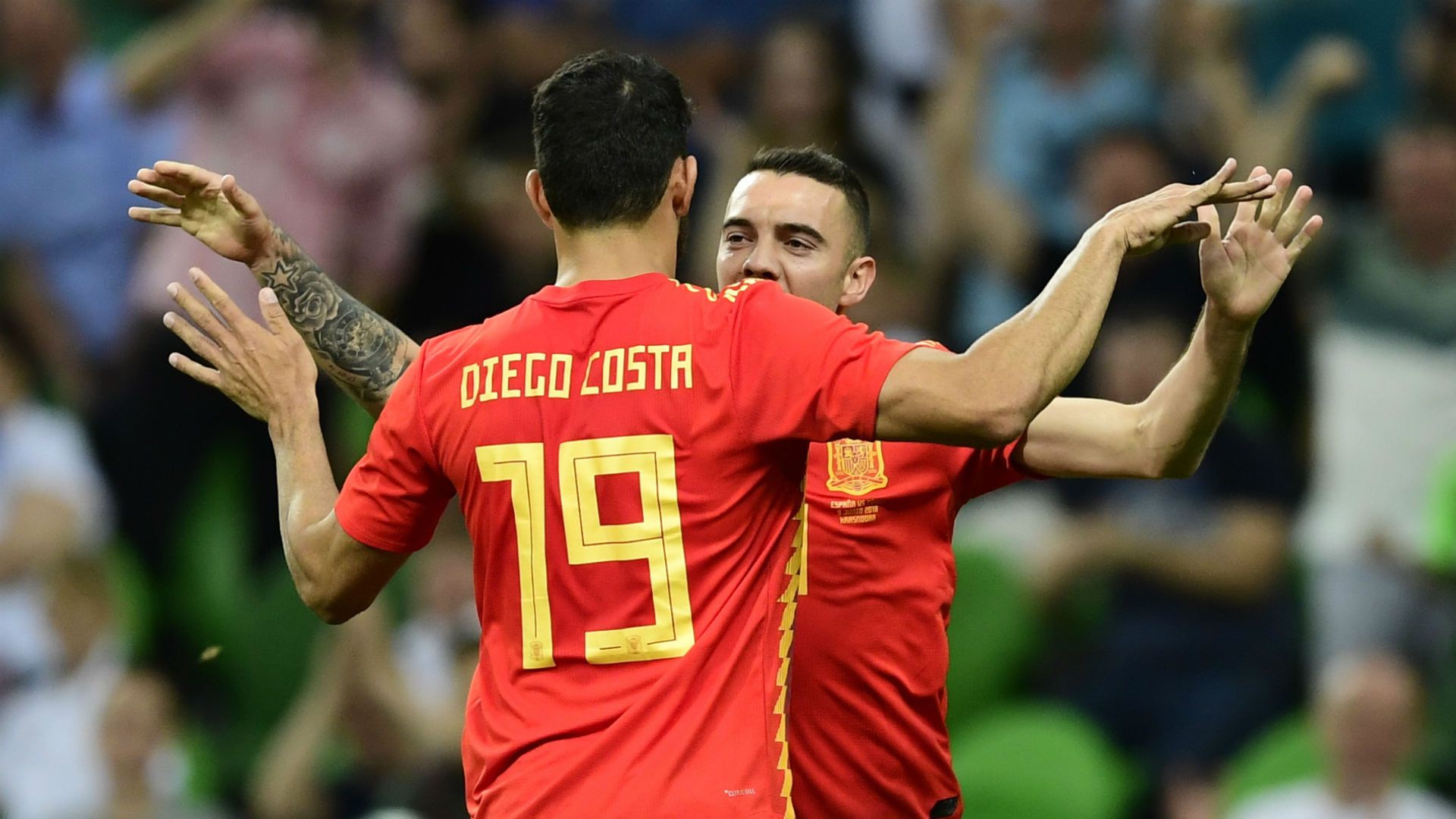 Diego Costa Iago Aspas Spain Tunisia 09062018