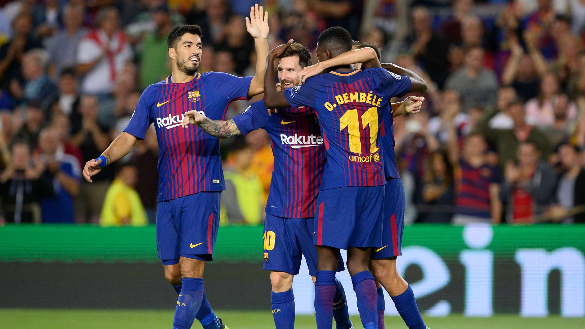 Luis Suarez, Lionel Messi, Ousmane Dembele, Barcelona - Juventus, Champions League, 09122017