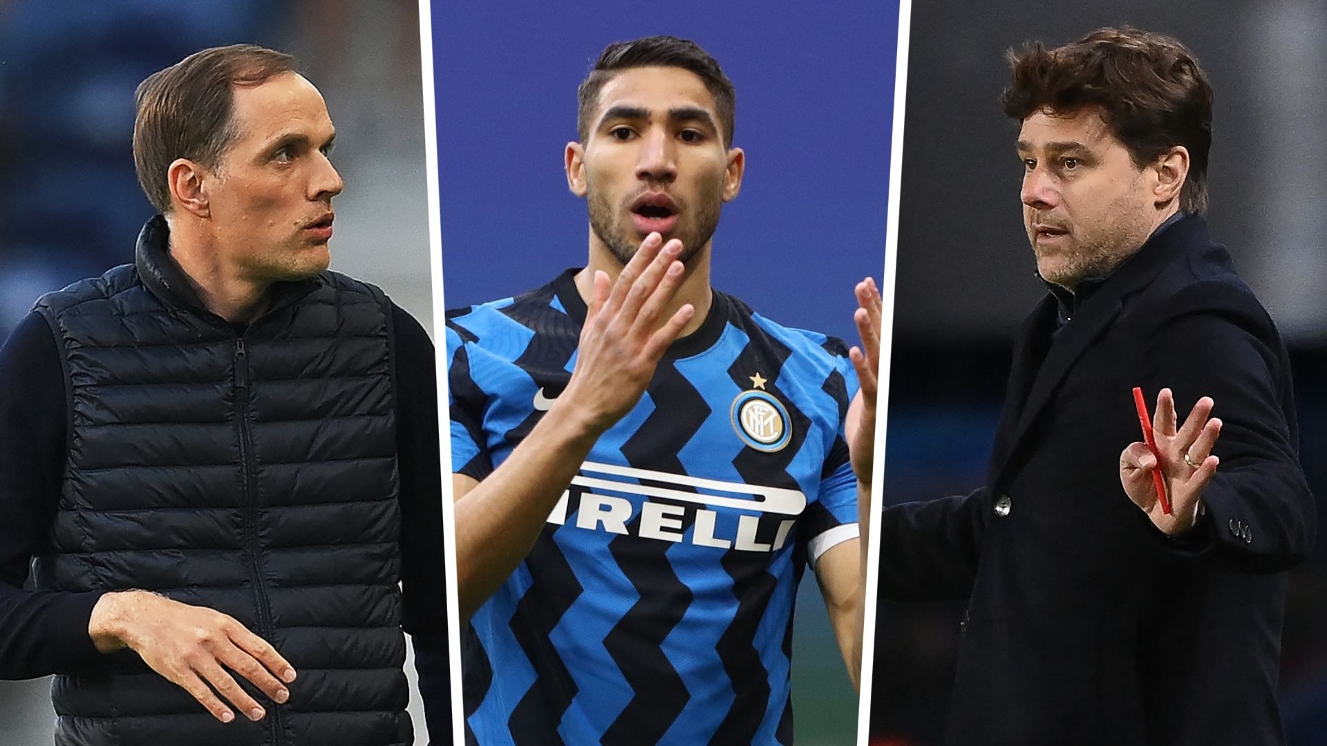 Achraf Hakimi Thomas Tuchel Mauricio Pochettino Inter GFX