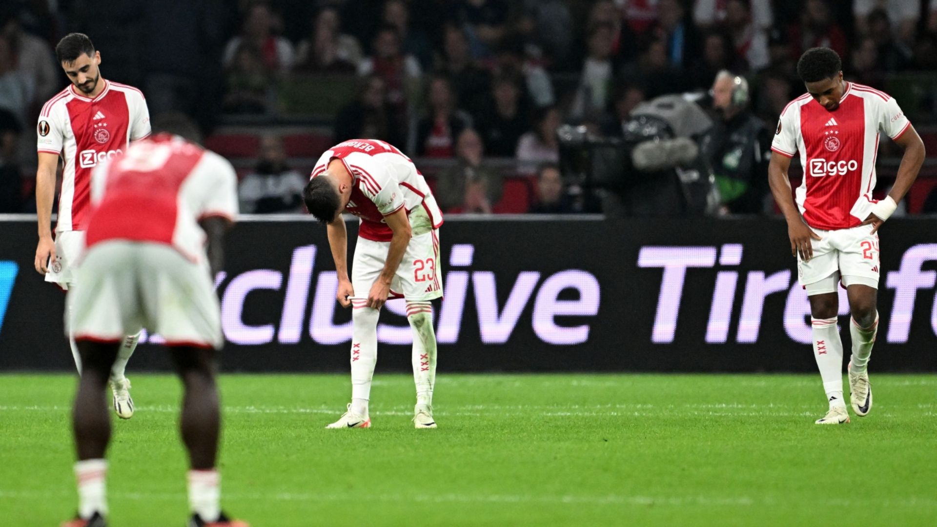 Ajax players against Marseille