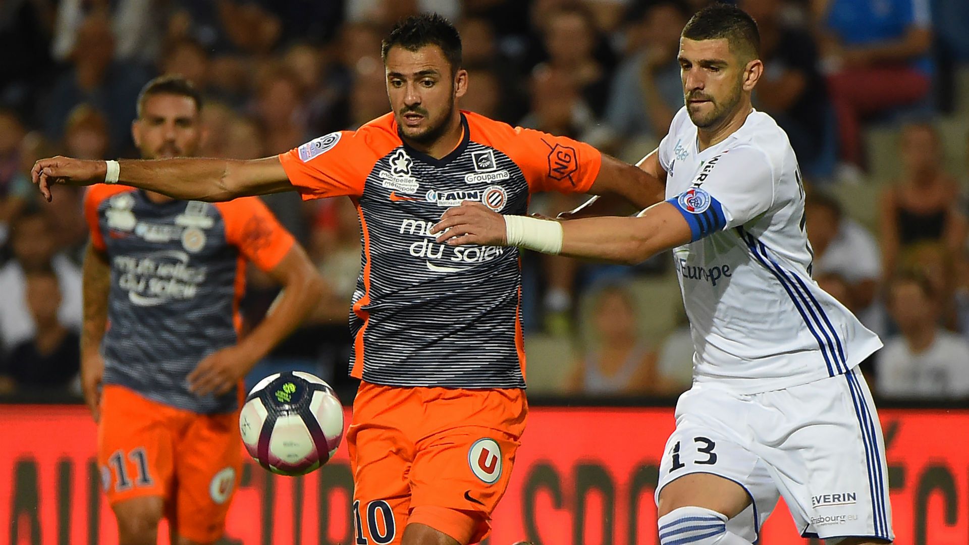 Gaetan Laborde Stefan Mitrovic Montpellier Strasbourg Ligue 1 15092018