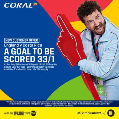 Coral offer England v Costa Rica