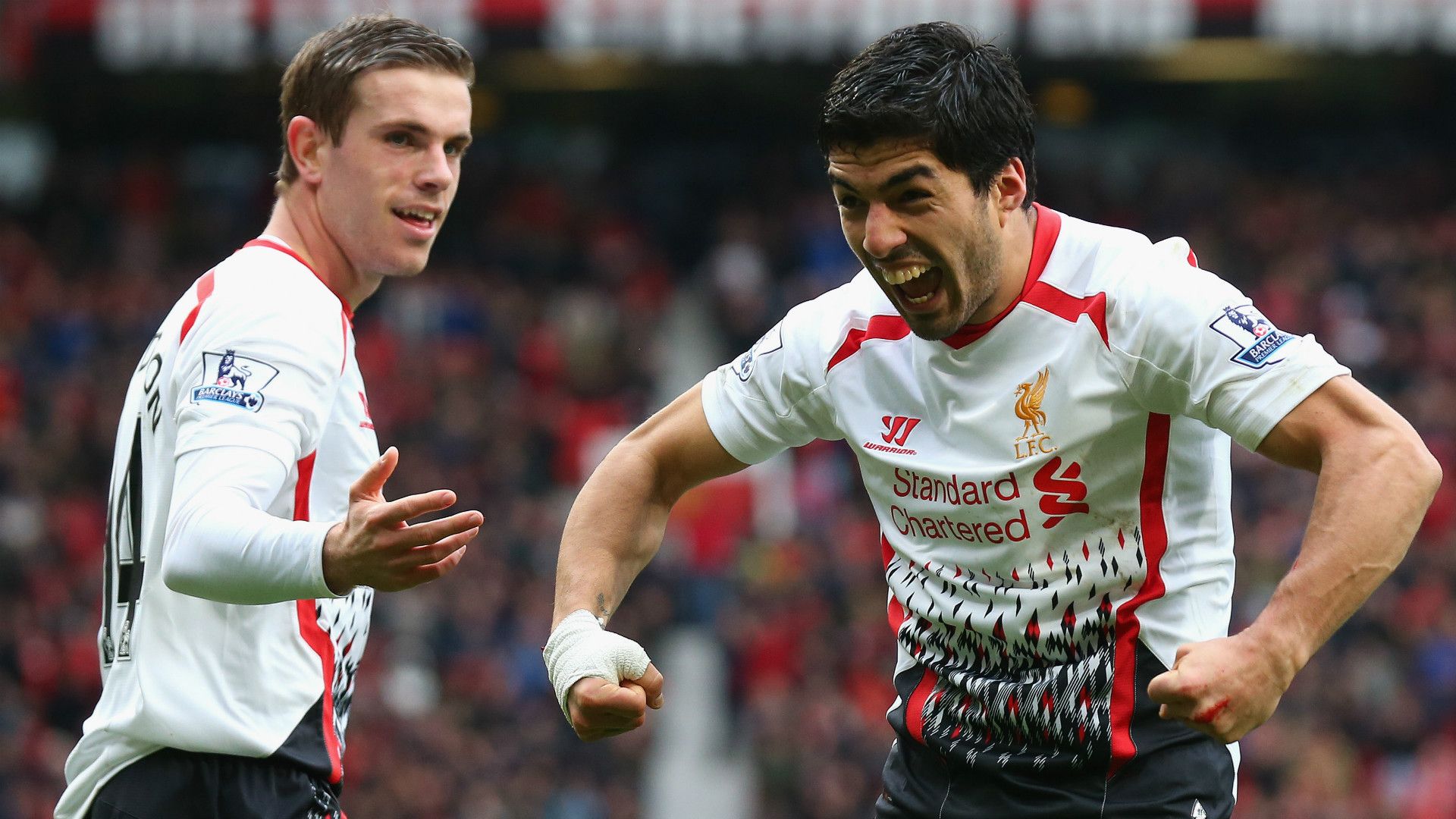 Jordan Henderson Luis Suarez Liverpool 16032014