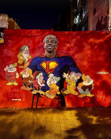 Lamine Yamal mural seven dwarves 2025