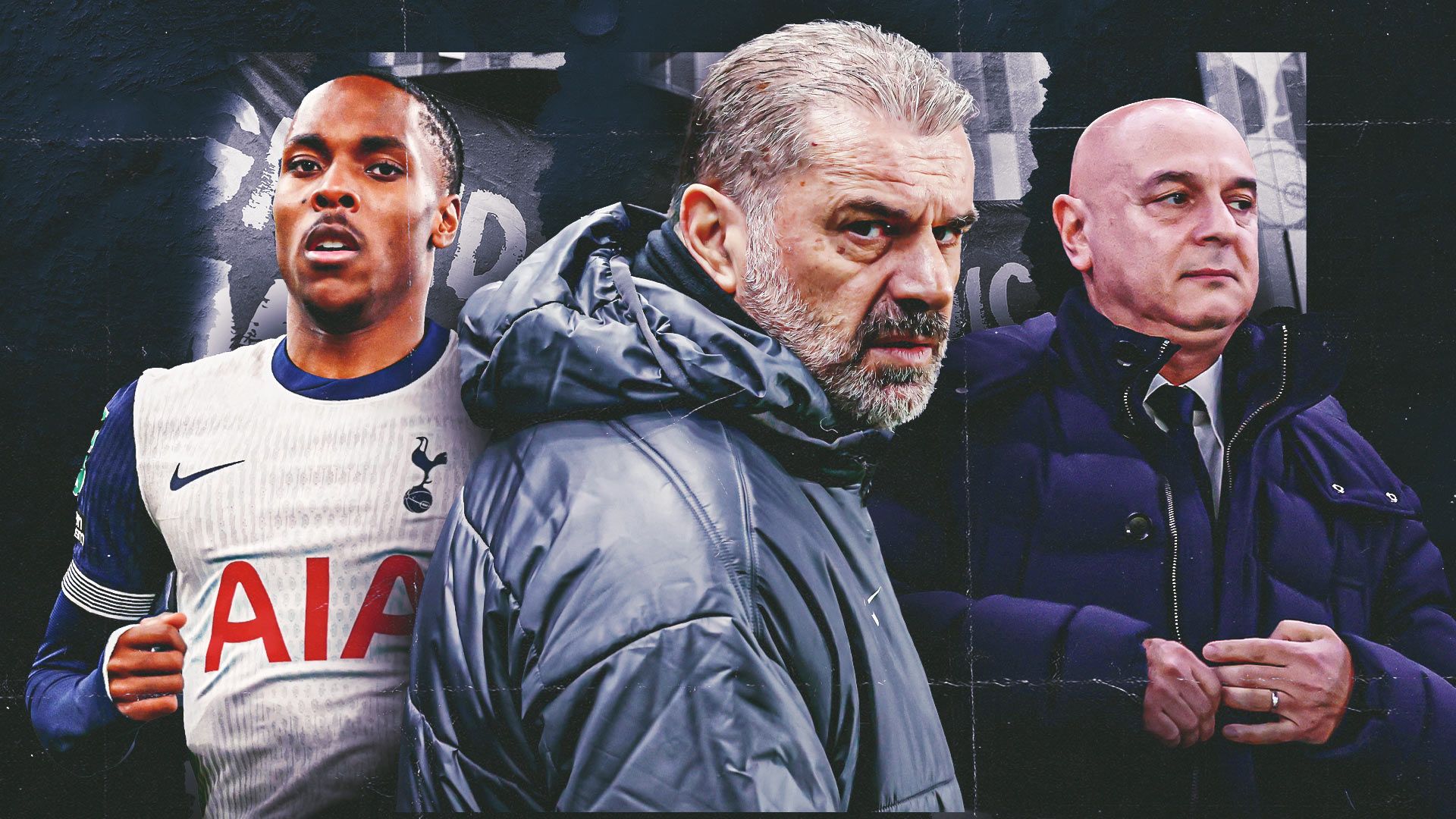 postecoglou tel levi tottenham krise collage