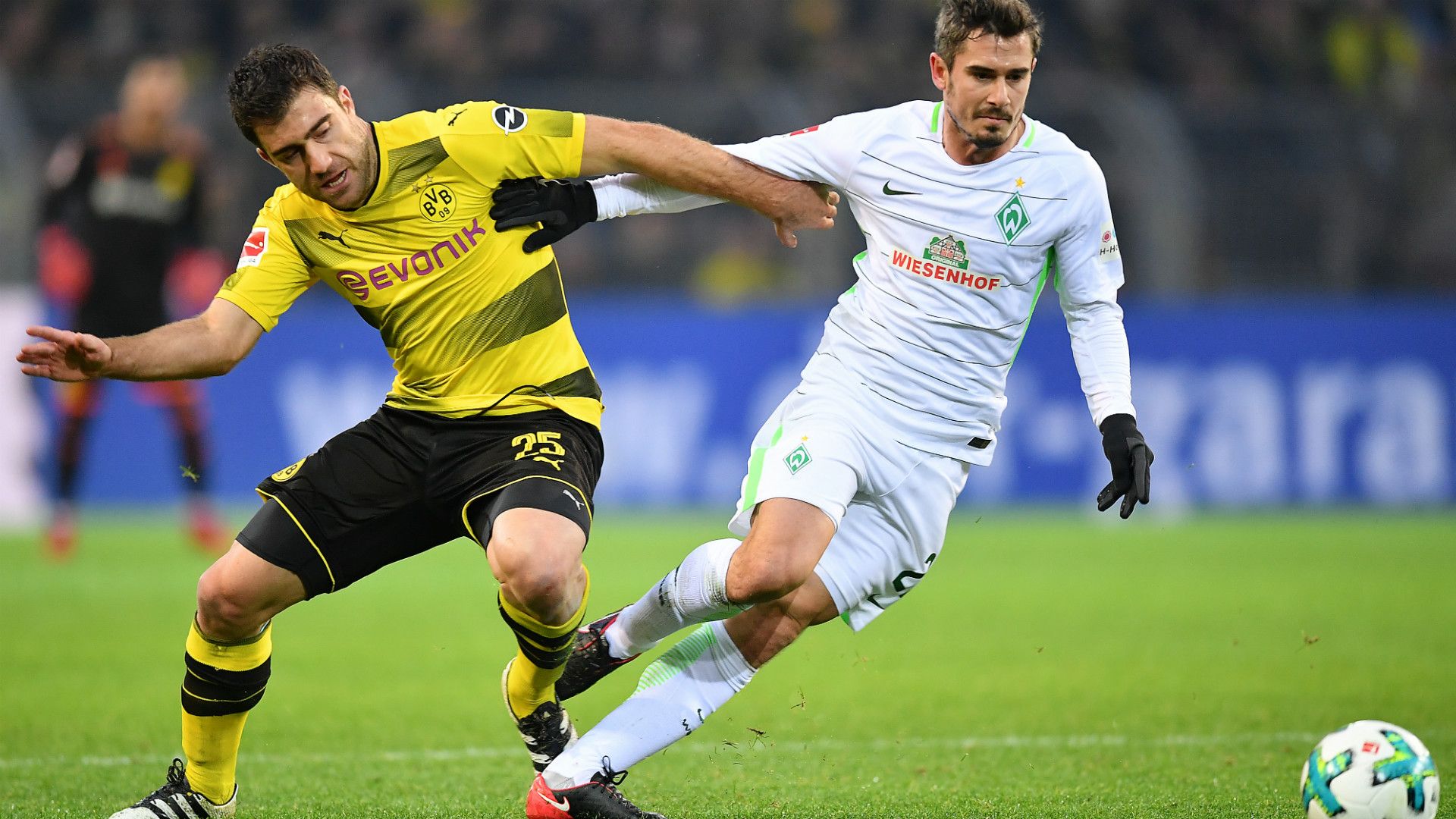 SOKRATIS BORUSSIA DORTMUND FIN BARTELS WERDER BREMEN GERMAN BUNDESLIGA 09122017