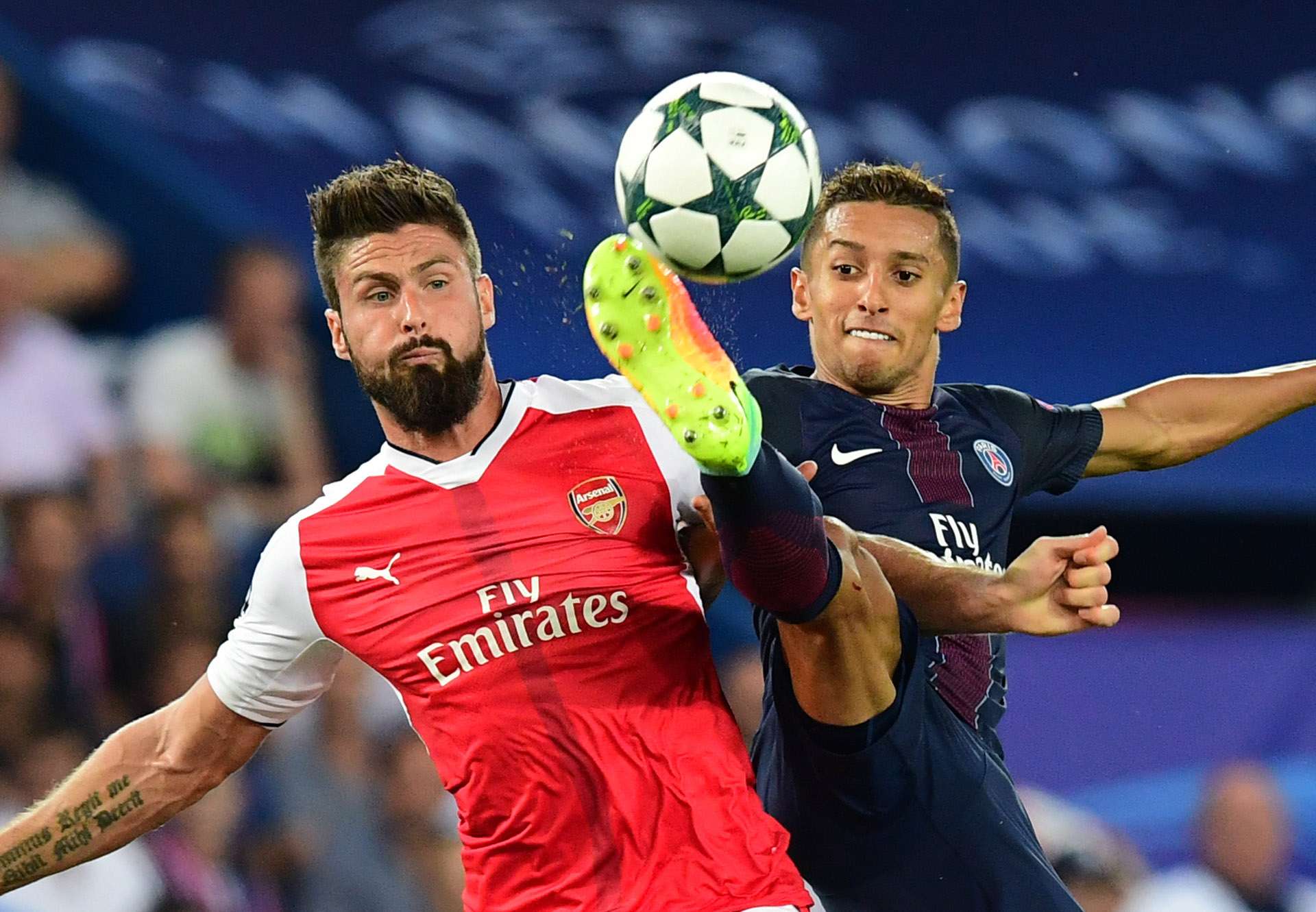 Olivier Giroud Marquinhos Arsenal PSG