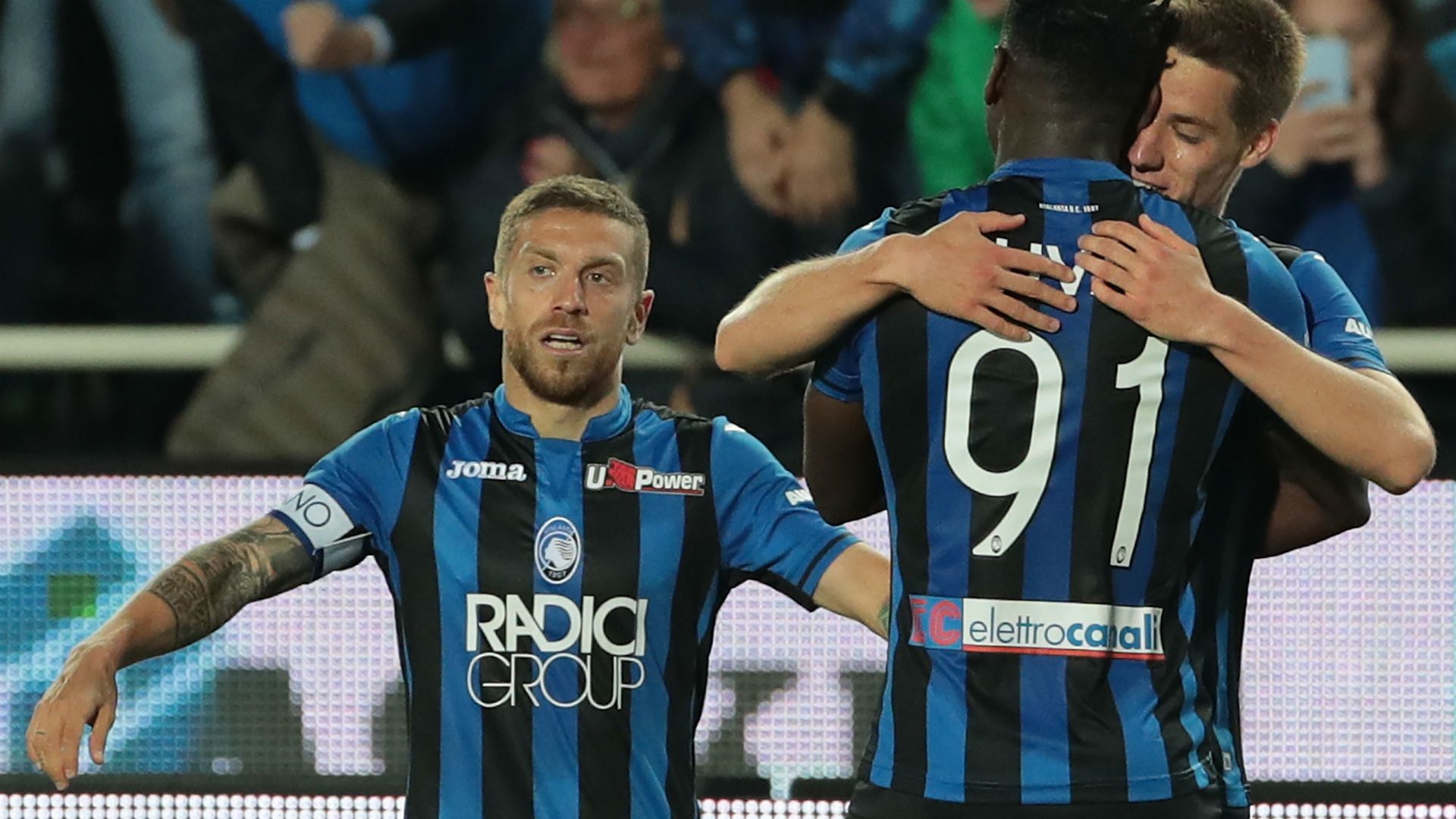 Atalanta celebrating Udinese Serie A