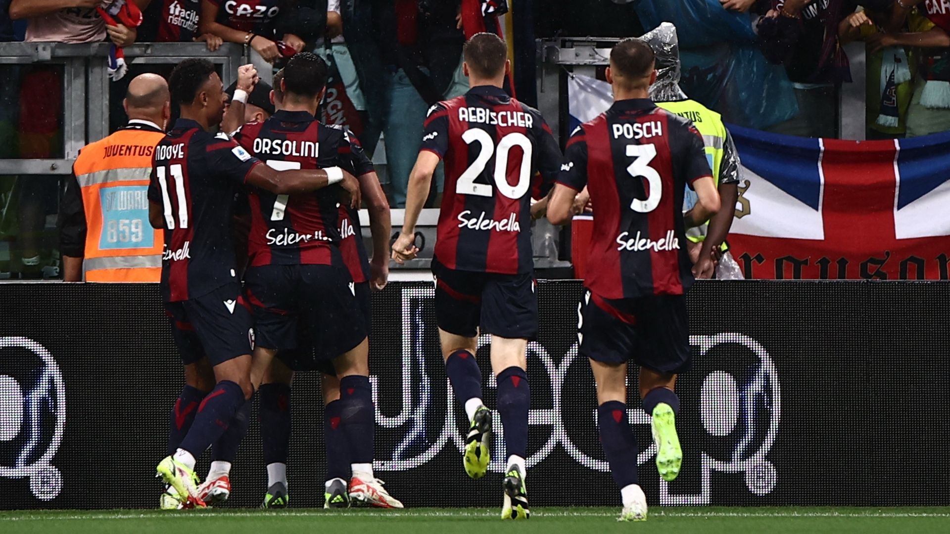 Bologna celebrating Serie A