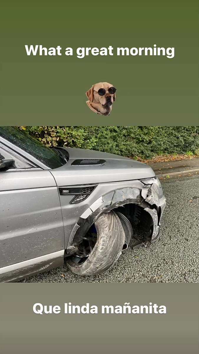 Sergio Aguero Auto Car Crash Instagram 16102019