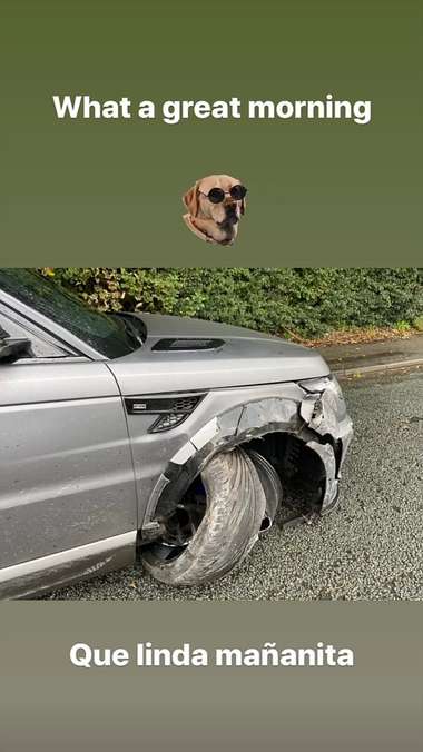 Sergio Aguero Auto Car Crash Instagram 16102019