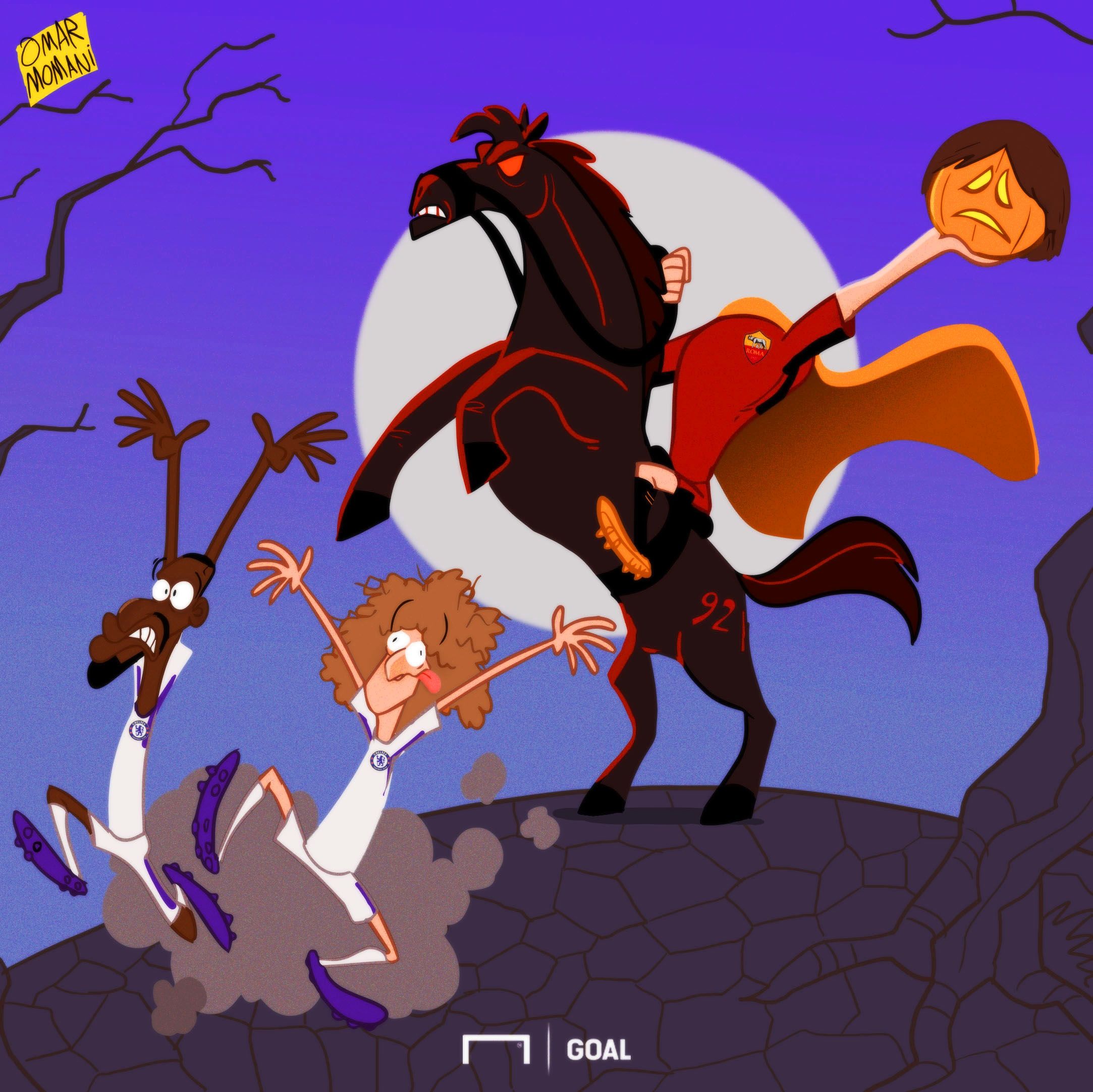 Roma Chelsea Cartoon