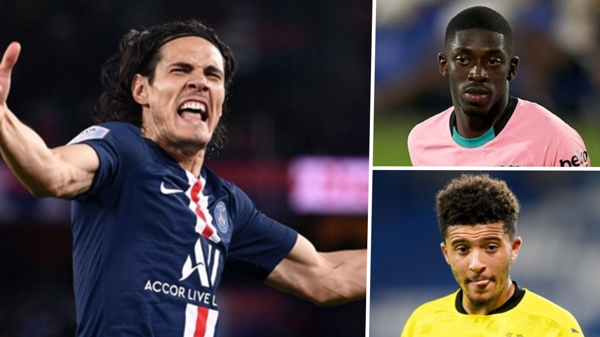 Edinson Cavani Ousmane Dembele Jadon Sancho composite