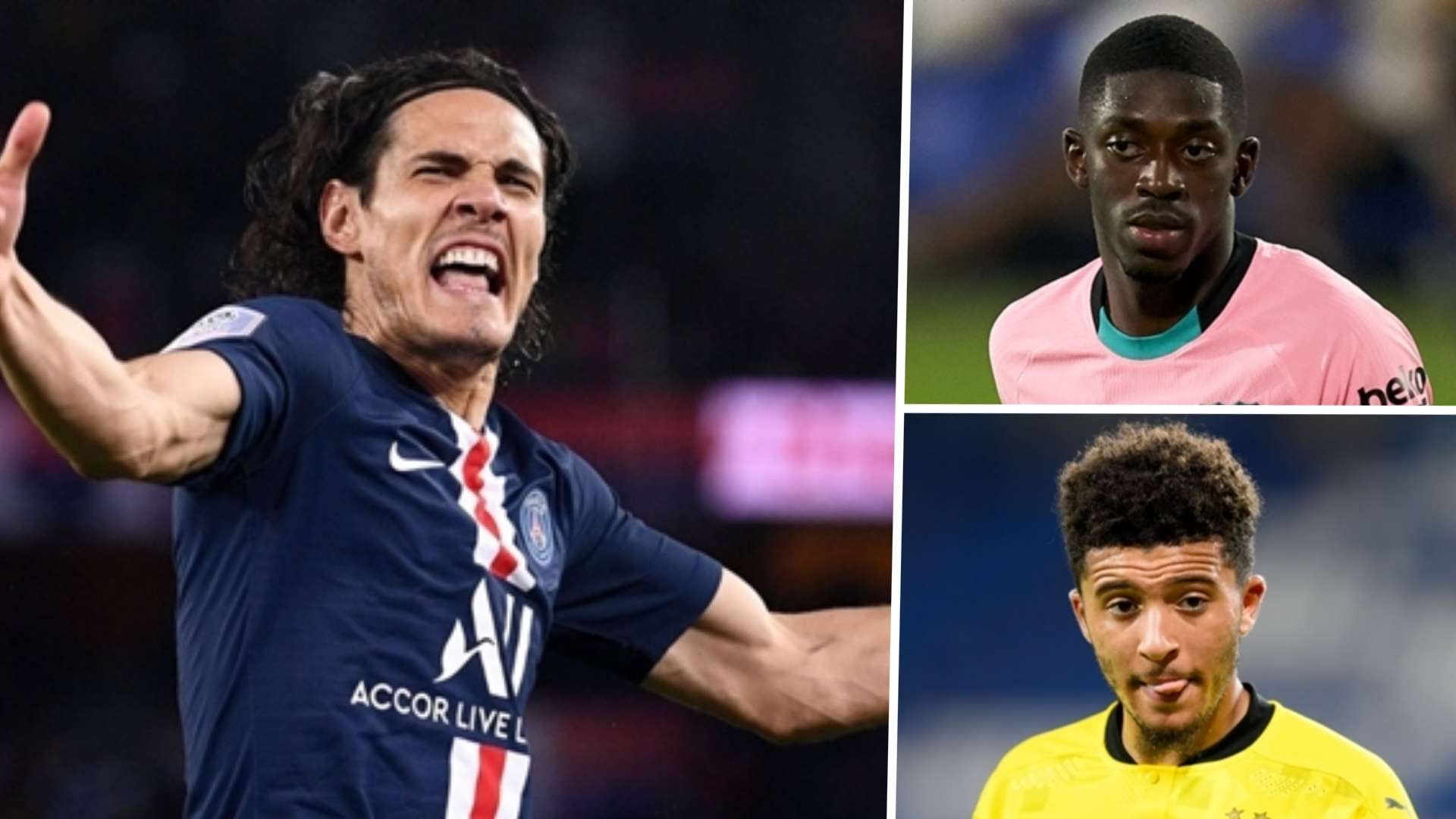 Edinson Cavani Ousmane Dembele Jadon Sancho composite