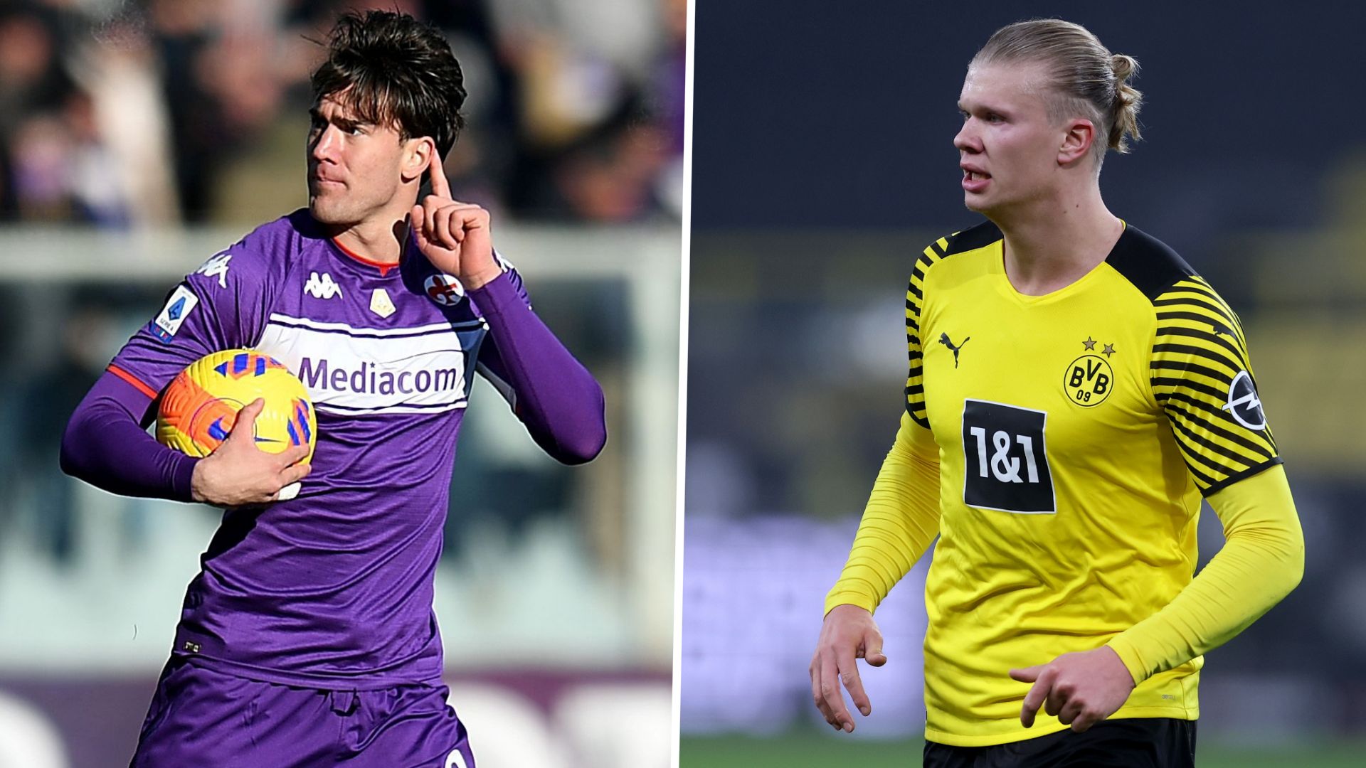 Dusan Vlahovic Erling Haaland GFX