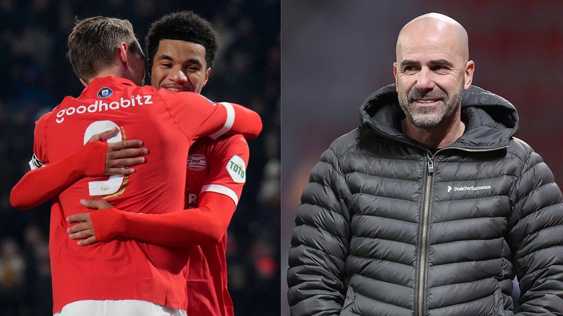 Malik Tillman, Peter Bosz, Luuk De Jong PSV 2024