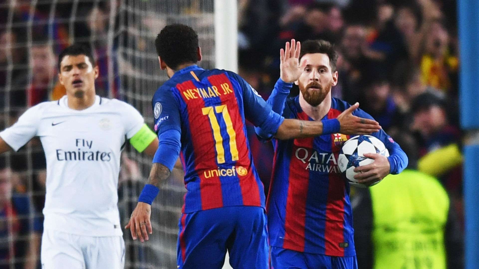 Neymar Messi Barcelona PSG Champions League 08 03 2017
