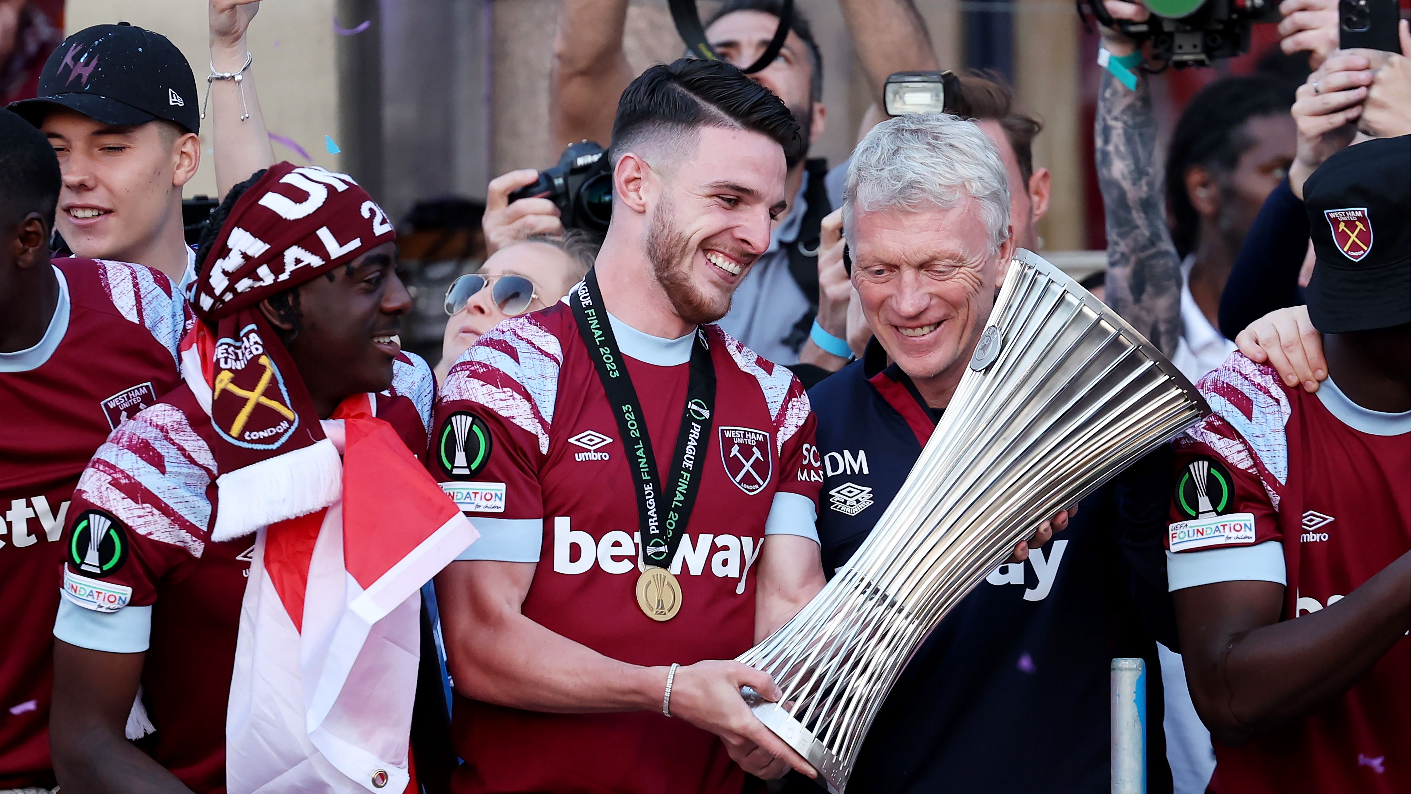 Declan Rice and Moyes West Ham 2022-23