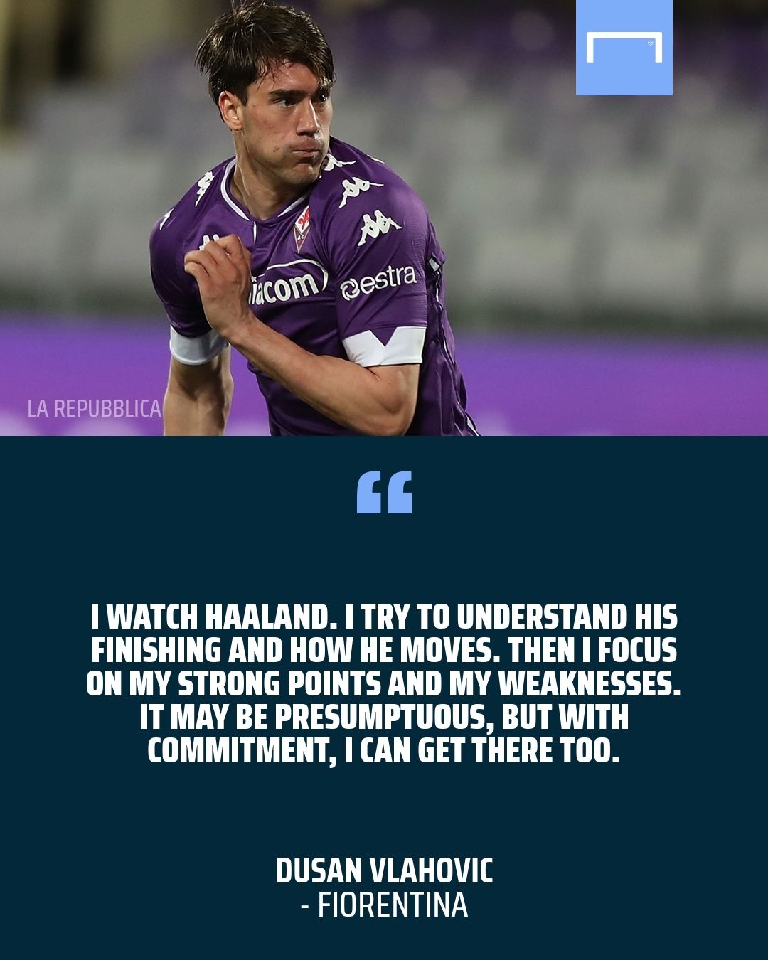 Dusan Vlahovic Erling Haaland Fiorentina GFX