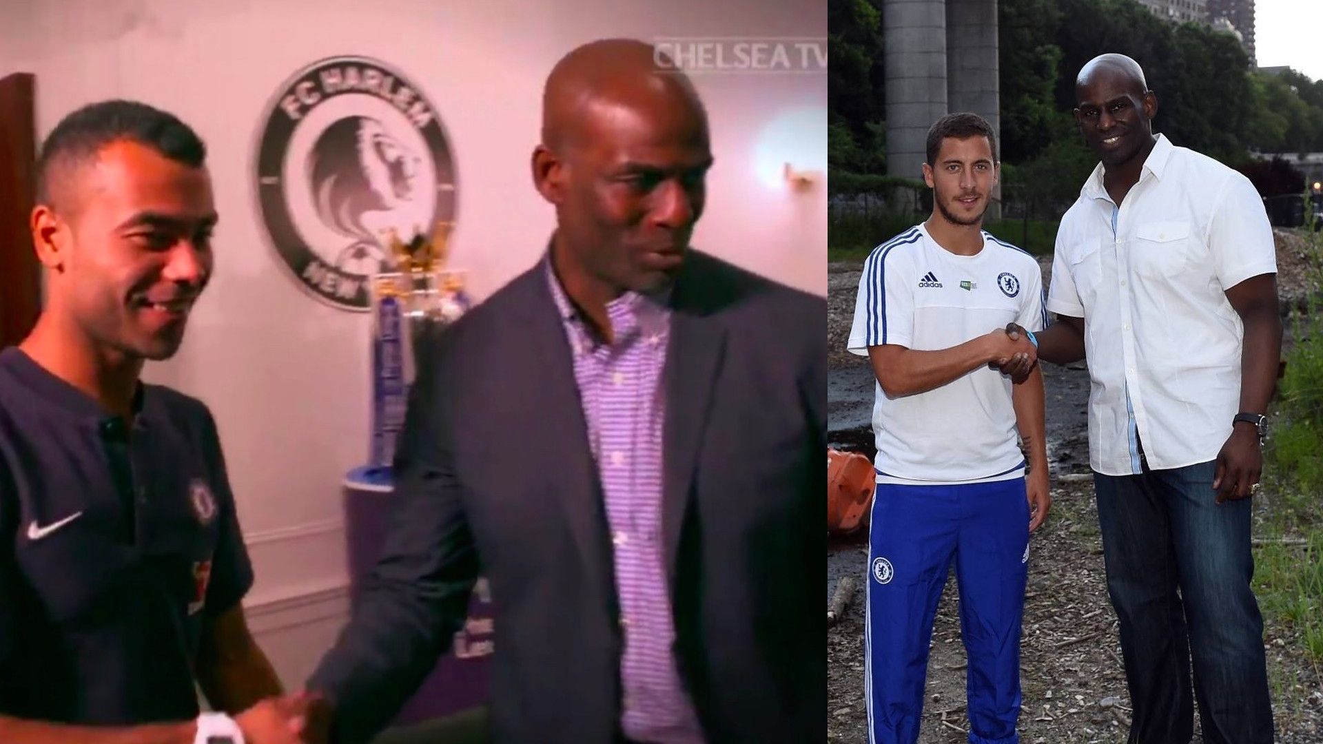 Irvine Smalls with Ashley Cole and Eden Hazard